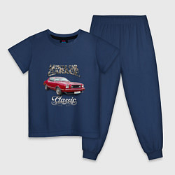 Пижама хлопковая детская Маслкар Ford Mustang, цвет: тёмно-синий