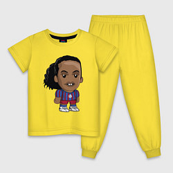 Пижама хлопковая детская Ronaldinho Barcelona, цвет: желтый