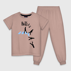 Пижама хлопковая детская The Beatles: break down, цвет: пыльно-розовый