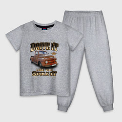 Пижама хлопковая детская Классический хот род Ford F-1, цвет: меланж