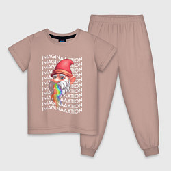 Пижама хлопковая детская Шмебьюлок, цвет: пыльно-розовый