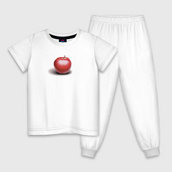 Пижама хлопковая детская Красное яблоко, цвет: белый