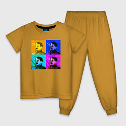 Пижама хлопковая детская Color Stalin, цвет: горчичный