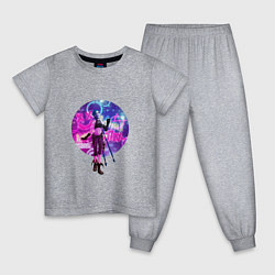 Пижама хлопковая детская Джинкс с кристаллом, цвет: меланж