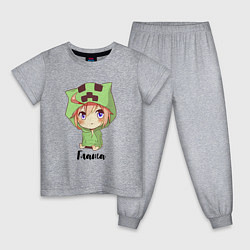 Пижама хлопковая детская Глаша - Майнкрафт, цвет: меланж