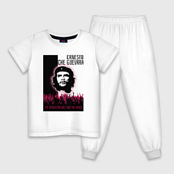 Пижама хлопковая детская Эрнесто Че Гевара и революция, цвет: белый
