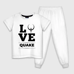 Пижама хлопковая детская Quake love classic, цвет: белый