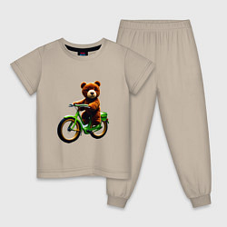 Пижама хлопковая детская Bear, цвет: миндальный