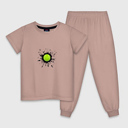 Пижама хлопковая детская Теннис - то, что я люлю, цвет: пыльно-розовый