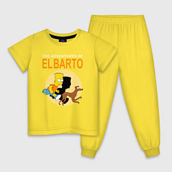 Пижама хлопковая детская Adventures of El Barto, цвет: желтый