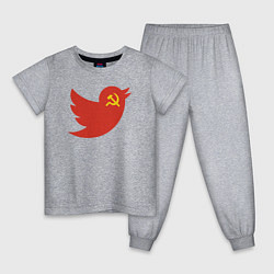 Пижама хлопковая детская Птичка СССР, цвет: меланж