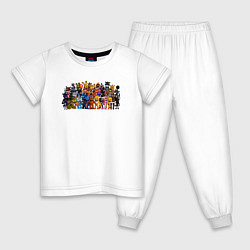 Пижама хлопковая детская FNAF Мир, цвет: белый