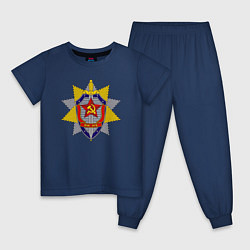 Пижама хлопковая детская ВЧК КГБ, цвет: тёмно-синий