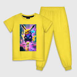 Пижама хлопковая детская Stand of Pikachu - city fantasy, цвет: желтый