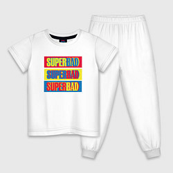 Пижама хлопковая детская Супер плохой, цвет: белый