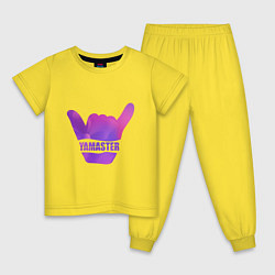 Пижама хлопковая детская Yamaster Gradient, цвет: желтый