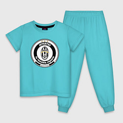 Пижама хлопковая детская Juventus club, цвет: бирюзовый