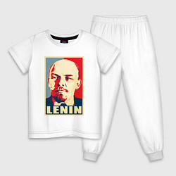 Пижама хлопковая детская Lenin, цвет: белый