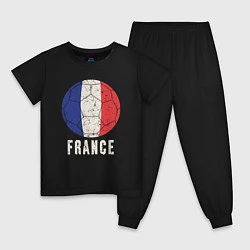 Пижама хлопковая детская Футбол Франции, цвет: черный