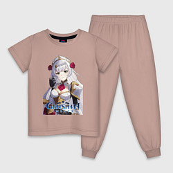 Пижама хлопковая детская Genshin Noelle, цвет: пыльно-розовый