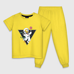 Пижама хлопковая детская Гомер в космосе, цвет: желтый