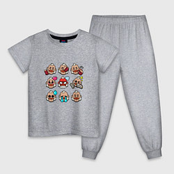 Пижама хлопковая детская Значки на Сэм Пины Бравл Старс Sam, цвет: меланж