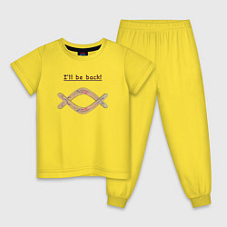 Пижама хлопковая детская Австралия - Ill be back, цвет: желтый