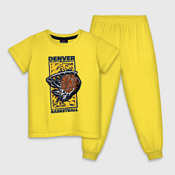 Пижама хлопковая детская Denver splash, цвет: желтый