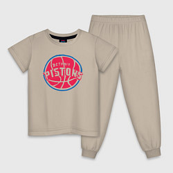 Пижама хлопковая детская Detroit Pistons, цвет: миндальный