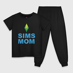 Пижама хлопковая детская Мама сима, цвет: черный