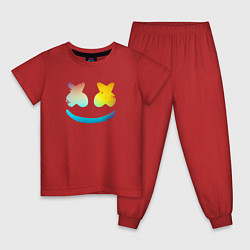 Пижама хлопковая детская Маршмеллоу минимал, цвет: красный