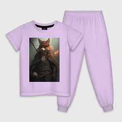Пижама хлопковая детская Лис авантюрист, цвет: лаванда