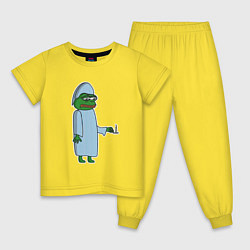 Пижама хлопковая детская Лягушонок Пепе в пижаме, цвет: желтый