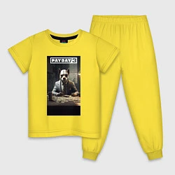 Пижама хлопковая детская Payday 3 bulldog, цвет: желтый