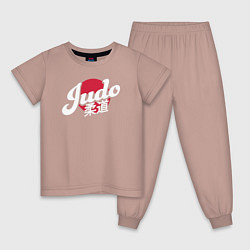 Пижама хлопковая детская Дзюдоист, цвет: пыльно-розовый