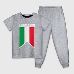 Пижама хлопковая детская Италия чемпион, цвет: меланж