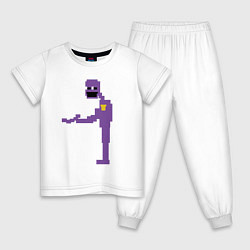 Пижама хлопковая детская Сиреневый человек, цвет: белый