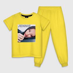 Пижама хлопковая детская Blackpink Jennie, цвет: желтый