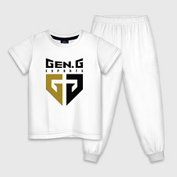 Пижама хлопковая детская Gen G Esports лого, цвет: белый