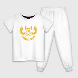 Пижама хлопковая детская Gam Esports лого, цвет: белый