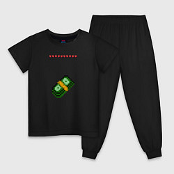 Пижама хлопковая детская Доллары из майнкрафта, цвет: черный