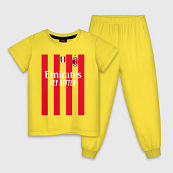 Пижама хлопковая детская Рафаэль Леао ФК Милан форма 2223 домашняя, цвет: желтый