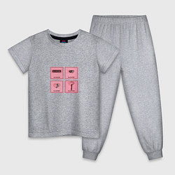 Пижама хлопковая детская Гламурный мерч BlackPink, цвет: меланж
