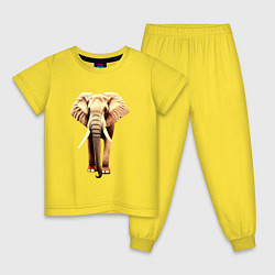 Пижама хлопковая детская Стройный слон, цвет: желтый
