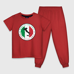 Пижама хлопковая детская Сделан в Италии, цвет: красный