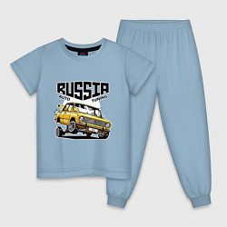 Пижама хлопковая детская Russia tuning car, цвет: мягкое небо