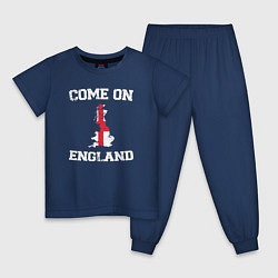 Пижама хлопковая детская Come on England, цвет: тёмно-синий