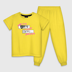 Пижама хлопковая детская Моя любовь 999 уровня к Ямаде, цвет: желтый
