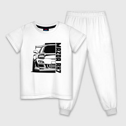 Пижама хлопковая детская Mazda RX7, цвет: белый