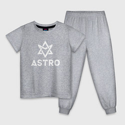 Пижама хлопковая детская Astro logo, цвет: меланж
